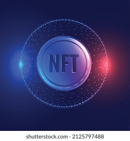 non-fungible token NFT coin concept technology background