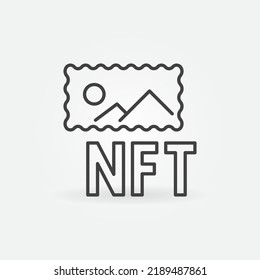 Non-Fungible Token NFT Painting or Art vector concept icon or sign in outline style