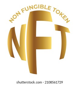 Nonfungible token NFT text vector design. Illustrator EPS 10