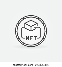 Non-Fungible Token Technology vector concept round line icon. NFT sign in outline style