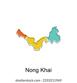 Nong Khai Map. vector map of Thailand design template with outline graphic sketch style isolated on white background