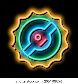 Non-gmo Cross Out neon light sign vector. Glowing bright icon Non-gmo Cross Out sign. transparent symbol illustration
