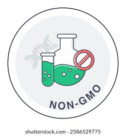 Non-GMO Icon with Editable Stroke and Colors for Organic Certification