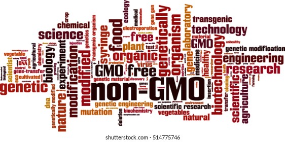 Non-GMO word cloud concept. Vector illustration