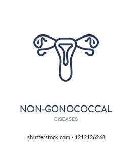 Non-gonococcal urethritis icon. Non-gonococcal urethritis linear symbol design from Diseases collection. Simple outline element vector illustration on white background.