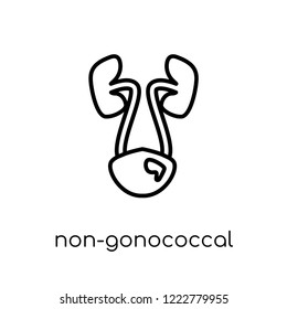 Non-gonococcal urethritis icon. Trendy modern flat linear vector Non-gonococcal urethritis icon on white background from thin line Diseases collection, editable outline stroke vector illustration