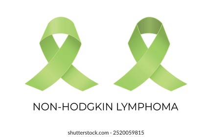 Non-Hodgkin lymphoma awareness. Lime ribbon vector illustration
