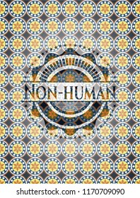 Non-human arabic badge background. Arabesque decoration.