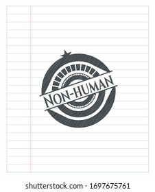 Non-human draw (pencil strokes). Vector Illustration. Detailed.