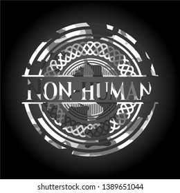 Non-human grey camouflage emblem. Vector Illustration.