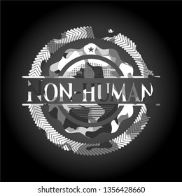 Non-human on grey camo pattern