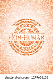Non-human orange mosaic emblem with background