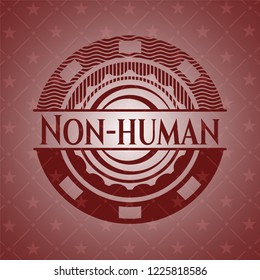 Non-human retro red emblem