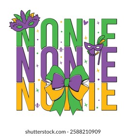 Nonie mardi gras bow design