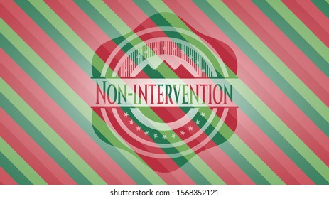 Non-intervention christmas badge background. Vector Illustration. Detailed.