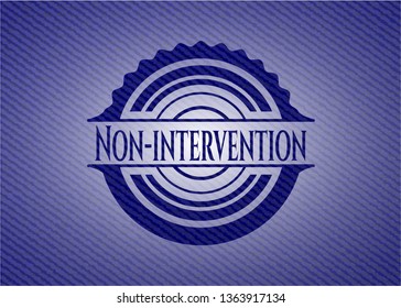 Non-intervention emblem with denim texture