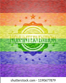 Non-intervention lgbt colors emblem 