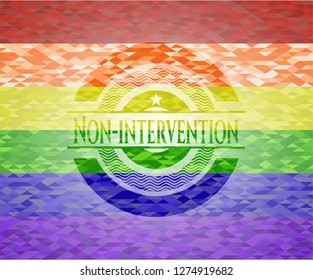 Non-intervention lgbt colors emblem 