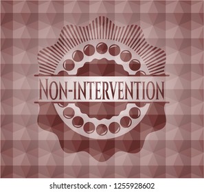 Non-intervention red geometric emblem. Seamless.