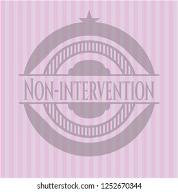 Non-intervention retro style pink emblem