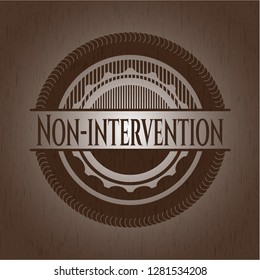 Non-intervention vintage wood emblem