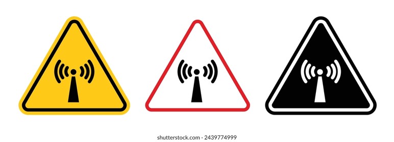 Non-Ionizing Radiation Exposure Caution. Warning for X-Ray and Infrared Rays. Radiation Hazard Sign