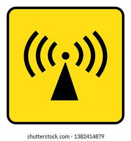 Non-ionizing radiation sign drawing by illustration