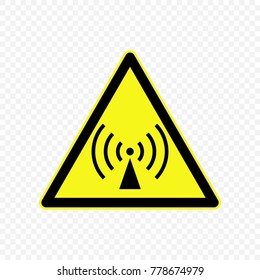 Non-ionizing radiation Warning sign. Hazard symbols. 