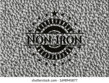 Non-iron black emblem with bubbles background. Vintage. Vector Illustration. Detailed.