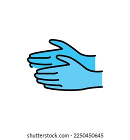 Nonlatex gloves color line icon. First aid. Medical help.