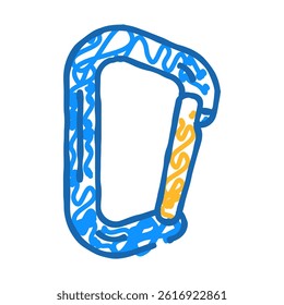 nonlocking carabiner mountaineering adventure doodle icon sketch vector. nonlocking carabiner mountaineering adventure sign. isolated symbol illustration