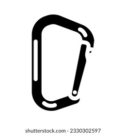 nonlocking carabiner mountaineering adventure glyph icon vector. nonlocking carabiner mountaineering adventure sign. isolated symbol illustration