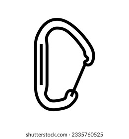 nonlocking carabiner mountaineering adventure line icon vector. nonlocking carabiner mountaineering adventure sign. isolated contour symbol black illustration