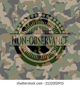 Non-observance camouflage emblem. Vector Illustration. Detailed. 