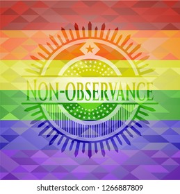 Non-observance on mosaic background with the colors of the LGBT flag