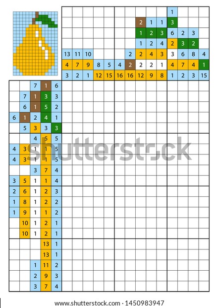 nonogram kids paint by number puzzle stock vector royalty free 1450983947 shutterstock