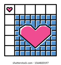 Nonogram puzzle grid color icon. Picross, griddlers. Logic number game. Japanese crossword. Mental exercise. Ingenuity test. Brain teaser. Solution finding. Isolated vector illustration