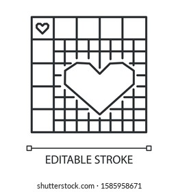 Nonogram puzzle grid linear icon. Picross, griddlers. Logic number game. Japanese crossword. Brain teaser. Thin line illustration. Contour symbol. Vector isolated outline drawing. Editable stroke
