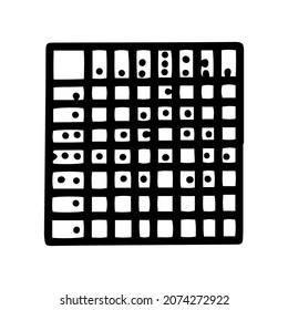 icono simple del doodle de la línea de rompecabezas no ograma