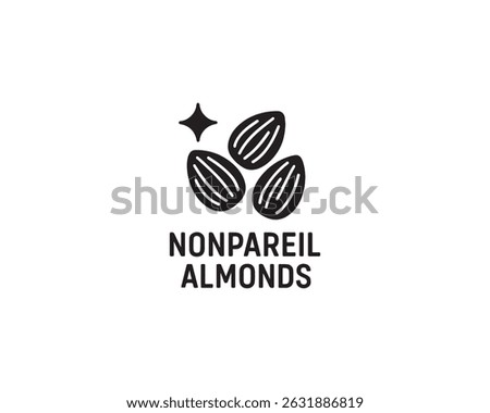 Nonpareil Almonds icon vector design illustration.