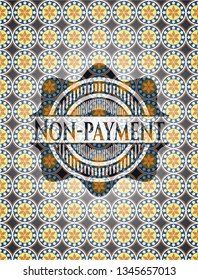 Non-payment arabesque emblem background. arabic decoration.