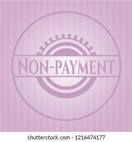 Non-payment badge with pink background