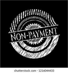 Non-payment chalkboard emblem