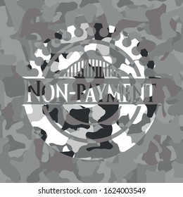 Non-payment on grey camo pattern