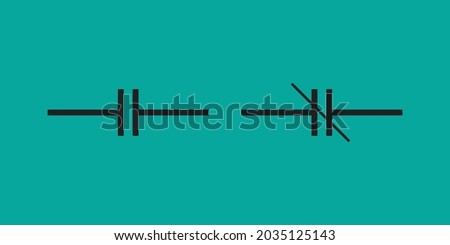 Non-polar capacitor symbol icon
Variable Capacitor Component UK Symbol For Circuit Design