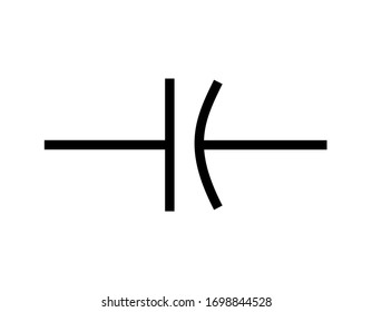 Non-polar capacitor symbols icon capacitor
