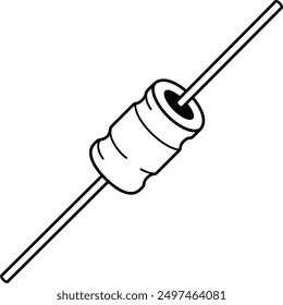 Non-Polarized Capacitor. Electronic component. Passive element. Vector outline icon.