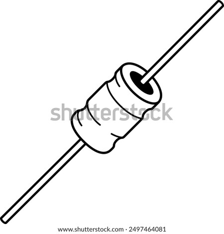 Non-Polarized Capacitor. Electronic component. Passive element. Vector outline icon.