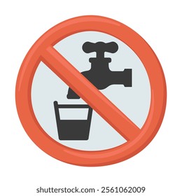 Non-Potable Water Emoji Icon Illustration. Not Safe for Drinking Vector Symbol Emoticon Design Doodle Vector.