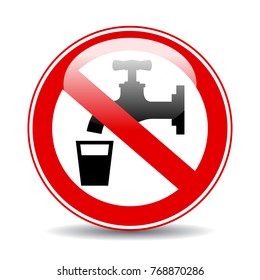 Nonpotable water warning vector sign illustration isolated on white background